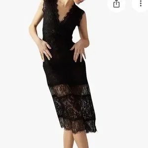 Cynthia Rowley Audrey Lace Midi Dress - Black Cynthia Rowley Audrey Lace Midi Dress - Black